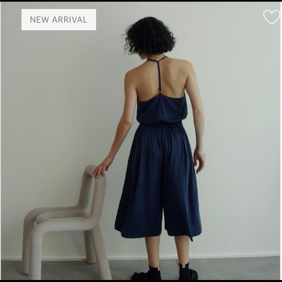 New $238 Lunya Washable Silk Wide Leg Crop Pant Set Pajamas in Deep Blue XS - Picture 7 of 14